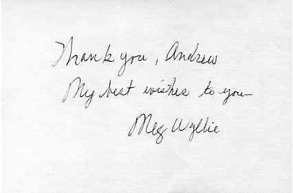 Meg Wyllie autograph