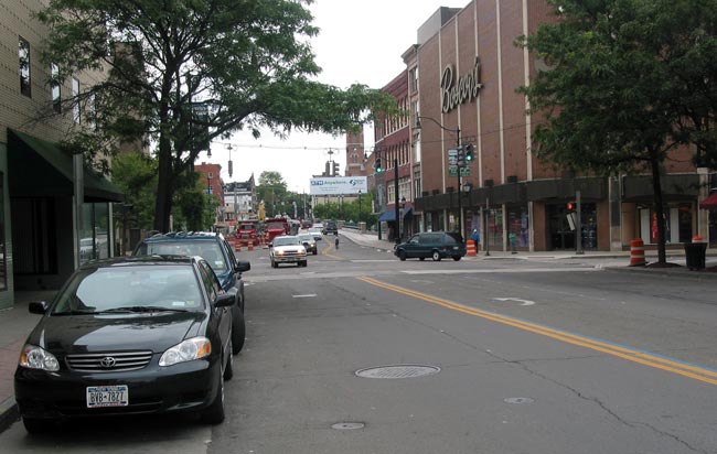 Court Street, looking westbound toward the Chenango River.