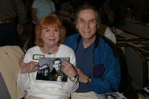 Hazel Court and Peter Mark Richman, co-stars of "The Fear," met here again after many years.